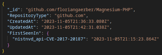 Vulnerable Git Repository Data
